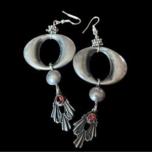 Vintage Sterling Art Deco Long Statement Danglers/ Earrings